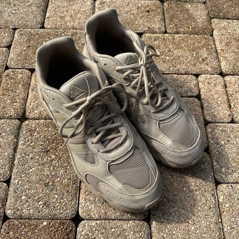 Adidas Gray Sneakers with Mesh Upper and Chunky Midsole
